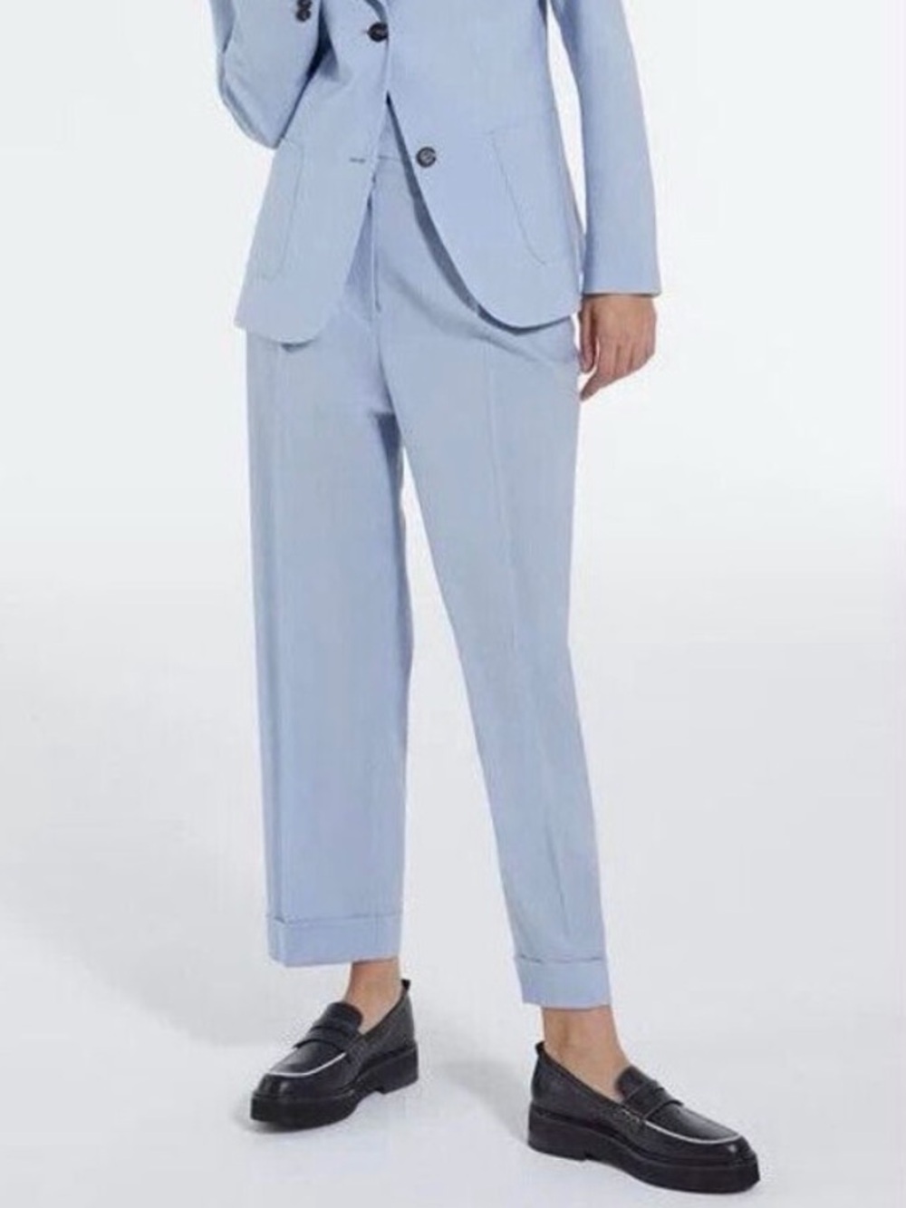 The Kooples Blue Pleated Trousers Size EUR 42 or US Large NWT